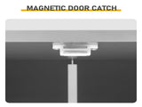 Grey painted MDF bathroom tall cabinet, double-door, vertical ribbed design, 23.6*11.8*31.5in 34325647