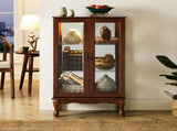 Curio Cabinet Lighted Curio Diapaly Cabinet with Adjustable Shelves and Mirrored Back Panel, 28760961