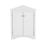 ZNTS White Triangle Bathroom Storage Cabinet with Adjustable Shelves, Freestanding Floor Cabinet for Home 88522667