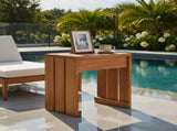 Wood Backless Garden Bench for Patio, Balcony & Indoor Use, Compact Single-Seat Outdoor Bench, Easy 89603572
