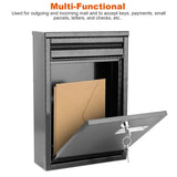 Wall Mount Mailbox Lockable Galvanized Iron Letter Post Box Locking Security Drop Box with 2 Keys 51463997