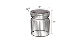 ET901 Modern Contemporary Metal Nested base and Tinted tempered glass top material 21" Height End B009P306197