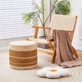 Round Pouf Ottoman Natural Seagrass Pouf Footrest, Foot Stool for Bedroom Living Room Accent 50945176