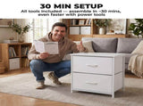 2-Pack  2/4-Drawer Dresser with Metal Frame & Wood Top, Fabric Storage Organizer,White 21208548