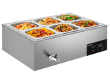 110V 1200W 3L*6 Stainless Steel Small Six Plates Heating Food Warming Soup Pool Silver 47456764