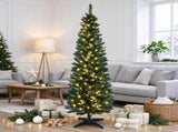 Green 6' Pre-Lit Slim Noble Christmas Tree with 200 Warm White LED Lights & 390 Realistic 36560439