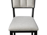 2pc Black/light Grey Counter Height Chair Counter Stools Full Back Wood Fabric Wooden Dining Room B011P228165