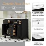 36'' Bathroon Vanity with Ceramic Sink Combo Set,Modern Freestanding Single Bathroom Cabinet with 4 N710P247494B