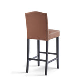 Barstools Set of 2, Counter Height Upholstered Bar Stools for Kitchen Island, Brown Rubberwood Legs N779P254675L