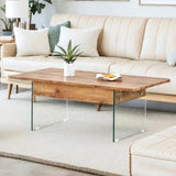 43.3-inch coffee table height-adjustment function combines rustic style W1512P316350