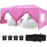 10'x20' Folding Canopy with 6 Removable Sidewalls Outdoor Event Shelter UPF 50 Gazebo Portable W2185P191601