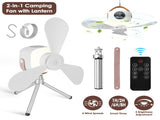 Multi-Mode Camping Fan Lantern Combo Adjustable Wind & Light Levels Timing Function, Dual Control 07290752