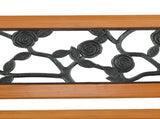 49" Garden Bench Patio Porch Chair Deck Hardwood Cast Iron Love Seat Rose Style Back 80193366