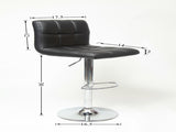 Swivel Faux Leather Adjustable Hydraulic Bar Stool, Set of 2, Gray T2574P164841