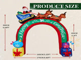 10FT Lighted Christmas Inflatable Archway, Inflatable Arch with Reindeer Pulling Santa's Sleigh, 88336718