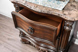 1pc Nightstand Only Traditional Brown Cherry Solid wood 2-Drawers Ball Bearing Metal Glides Brass B011135533