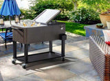 80-Quart Outdoor Beverage Rolling Cooler for Backyard Deck Patio with Wheels, 41007677