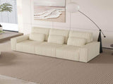 Modern Corduroy 3-Seater Sofa with 3 Throw Pillows, Deep Seat Couch with Soft Ribbed Upholstery and 72564124