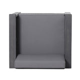 Outdoor Acacia Wood Club Chairs with Cushions, Dark Gray, 27.75"D x 32"W x 27.75"H 70692.00DGRY