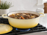 5QT Round Enameled Cast Iron Pot with Stainless Steel Handle Yellow Ombr 08213454