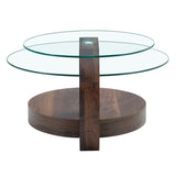 Modern Walnut Grain Double Layer Coffee Table - Versatile Design, Multiple Colors Available.Density 47578447