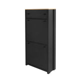 ON-TREND Functional Entryway Organizer with 2 Flip Drawers, Wood Grain Pattern Top Shoe Cabinet with WF308547AAB