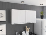120 Wall Cabinet , Four Doors, Two Cabinets, Two Shelves -White B20091818