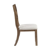 Contemporary Side Chair 2pc Set Light Brown Finish Comfort Seat Upholstered Durable Classic B011P348899