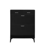 Large size Shoe Cabinet,Free Standing Tipping Bucket Shoe Rack Organizer with 2 Flip Drawers&2 W2516P270525