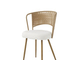 Wicker dining chairs - 4-piece set - Farmhouse soft padded cane back kitchen chair with sponge 31686339