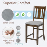 Dining Room Furniture Counter Height Chairs Set for 4, Kitchen Chair with Padded Seat, Walnut W1998126394