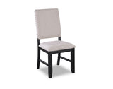 Transitional Relaxed Vintage Style 2pc Warm Charcoal Black Finish Finish Nailhead Trim Side Chairs B011P145130