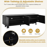 ON-TREND Graceful TV Stand Arch Cabinets for TVs Up to 78'', Minimalist Entertainment Center WF325999AAB