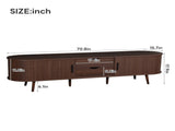70 Inch Mid Century Modern TV Stand, TV Stand for 80 Inch TV, TV Stand with Tambour Doors, Drawers N710P339446P