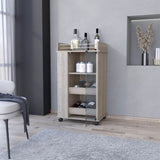 Baltimore Bar Cart with Casters, Glass Door and 2-Side Shelf B200P188866
