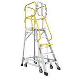 5 Step 375lbs Aluminum Rolling Platform Ladder W2529P251558