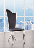 Black and Stainless Steel Side Chair with X-Shaped Back Leg B062P215490