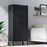 The metal food storage cabinet, 61 inches high, is equipped with adjustable shelves and is suitable T3421P312420