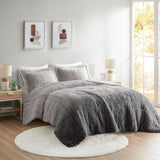 King/Cal King Ombre Shaggy Long Fur Comforter Mini Set B03595983