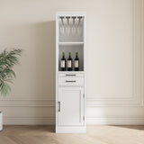 White color modular wine bar cabinet Buffet Cabinet with Hutch for Dining Room W331P195808