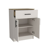 Pantry Cabinet Netal, Kitchen, Ivory / Natural Oak B092P243275