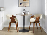 Contemporary Adjustable Bar Table in Black Metal and Walnut Wood Top B202P223300
