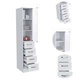 Preston Linen Cabinet, Three Shelves, Four Drawers B128P148966