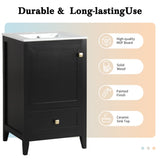 20" Bathroom Vanity with Sink, Bathroom Cabinet with Soft Closing Door, Storage Rack and A Drawer, N725P185452B