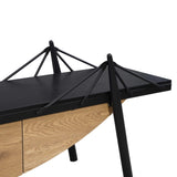 Sailboat-Shaped TV Stand, 70.87 inch Modern Entertainment Center with Drawer, MDF Wood Media Console W2317P253445