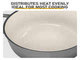 Stainless Steel Handle 5QT Round Enameled Pot Black-to-Grey Gradient 14108425