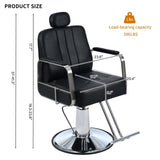 ZNTS Premium Reclining barber Chair Salon Chair for Hair Stylist with Heavy Duty Hydraulic Pump, 360&deg; N753P181908B