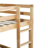 ZNTS Solid Wooden, Solid Rubber Wooden Twin over Twin Loft Bed with Ladder, with Bed Platform of W504P191673