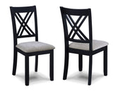 7-Pc Dinette Set Light Black Gray Rectangular Table Grey Upholstered Chairs Transitional Dining Room B011P184936