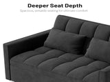 Corduroy Double Sleeper Sofa With Pull-Out Bed, 2 Pillows & Side Storage Pocket 26761074